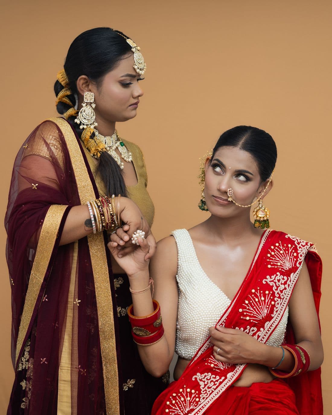 Wine Maroon Banarasi Silk Saree | Gold Zari Border